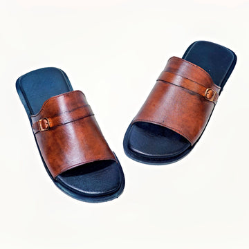 Elegant Brown Leather Chappal - 613