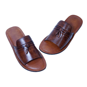 Brown Pure Leather Chapal for Men - 612