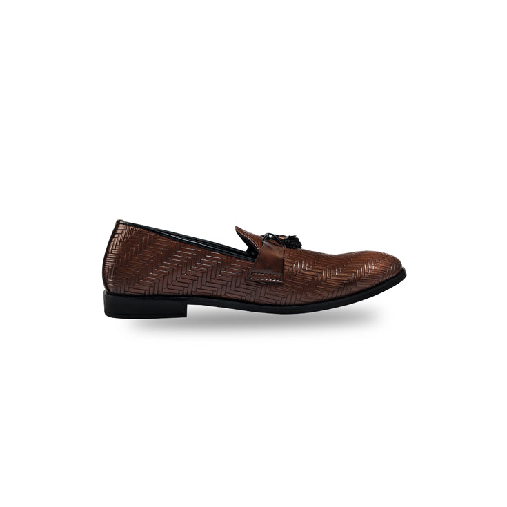 Luxury Handcrafted Brown Woven Leather Loafers - 319