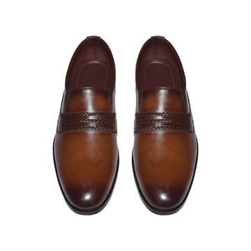 Dual-Tone Brown Loafers -317`