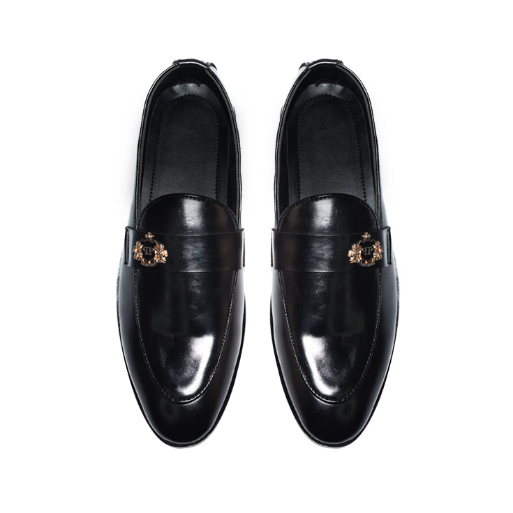 Classic Black Leather Loafers - 322