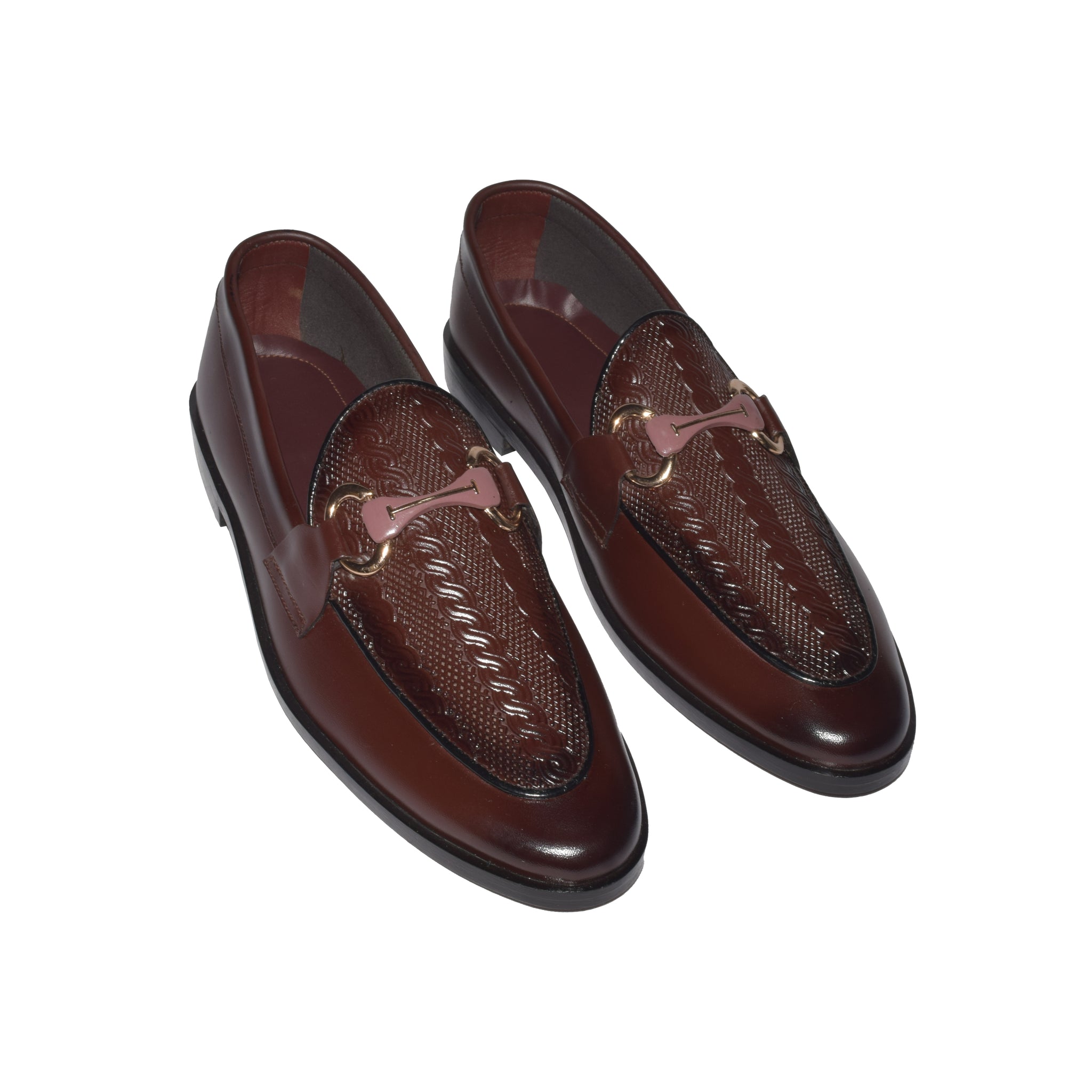 "Bordeaux Woven Horsebit Loafers"-313