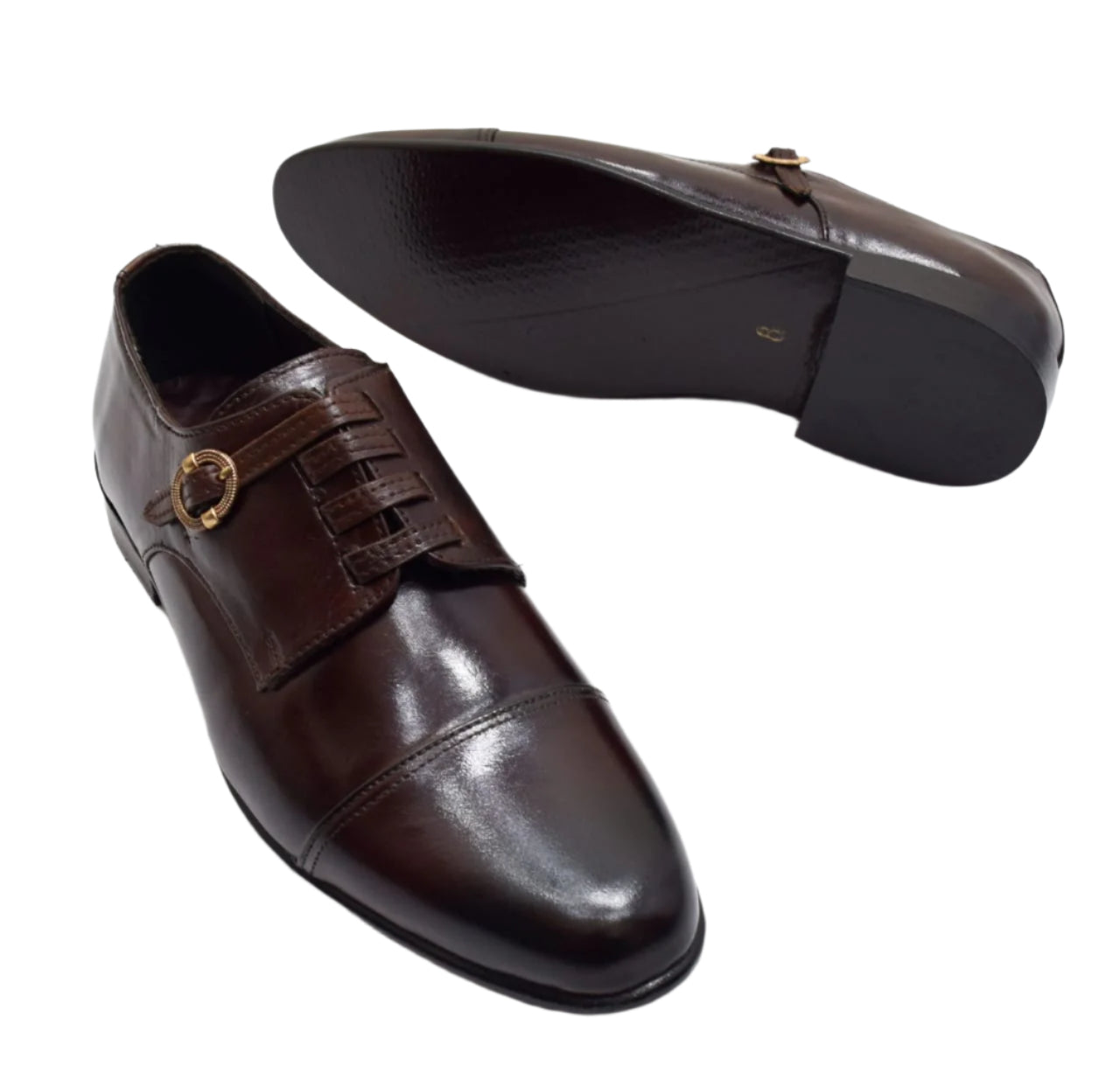 Brown Double Monk Strap Oxford Shoes - 307