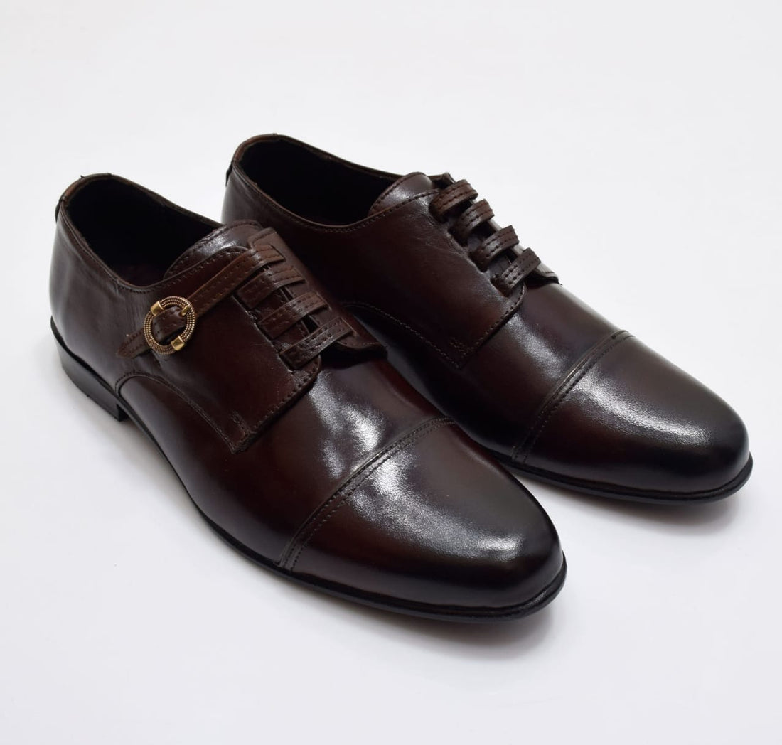 Brown Double Monk Strap Oxford Shoes - 307