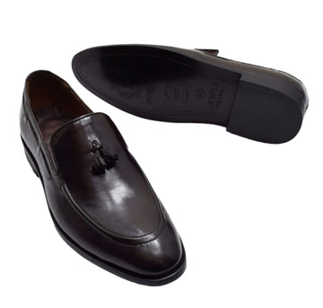 Classic Brown Leather Tassel Loafers - 308
