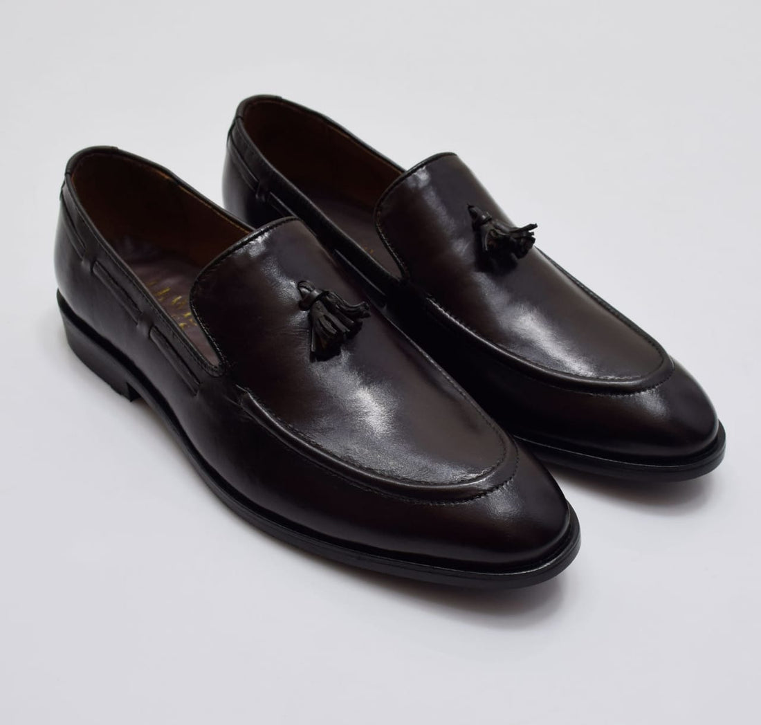Classic Brown Leather Tassel Loafers - 308
