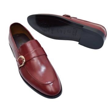 Premium Brown Leather Strap Shoes - 302