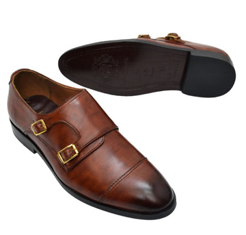 Classic Brown Strap Leather Shoes for Men - 304