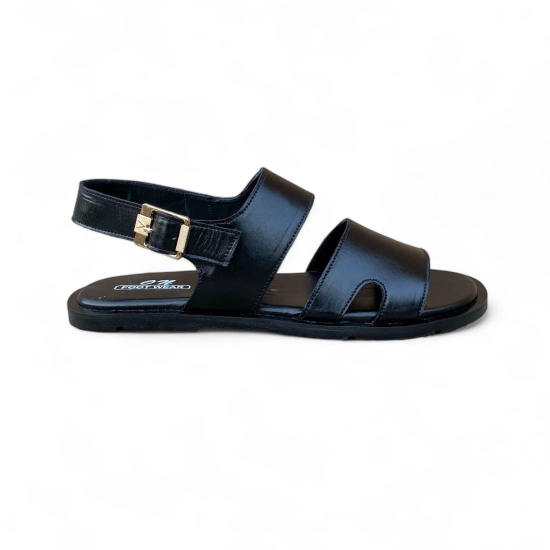 Handmade Black-Strap Leather Sandal - 202
