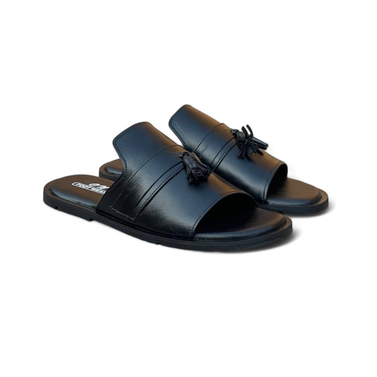 Handmade Black Tassel Chappal - 606