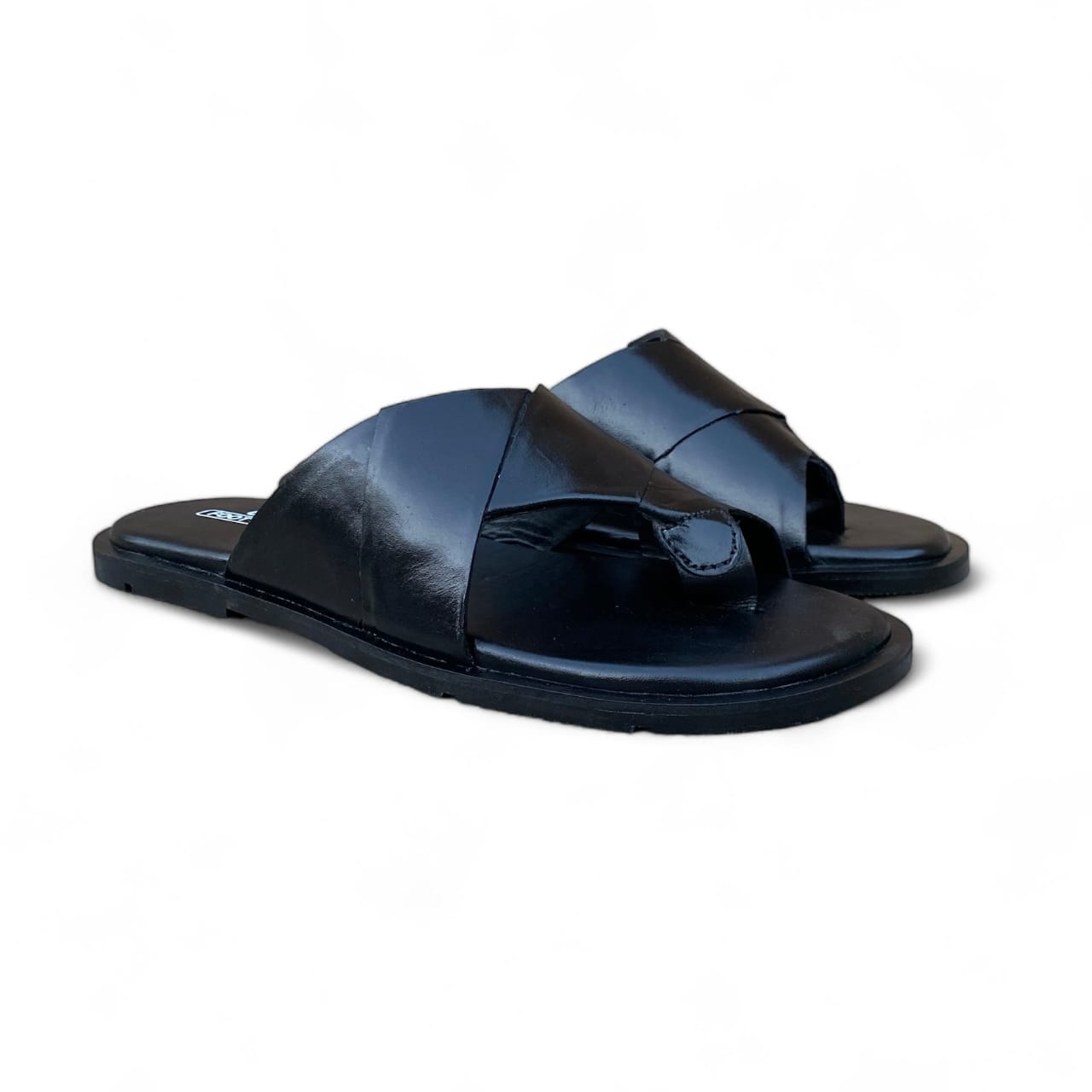 Handmade Black Criss Chappal - 603