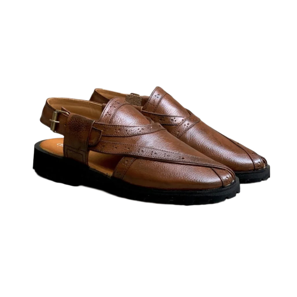 Handmade Brown Norozi (Peshawari) - 404